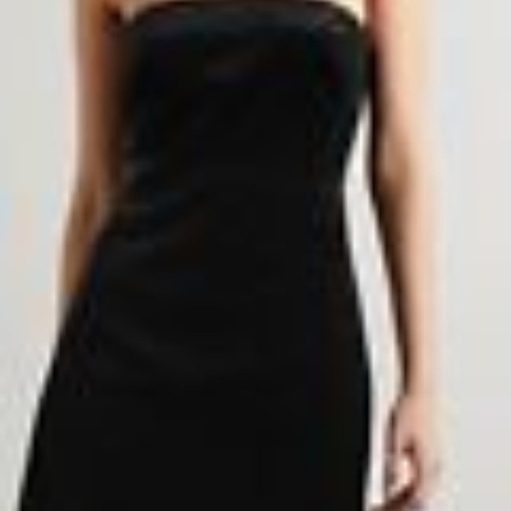 Theory Strapless Mini Dress-Black Stretch Velvet - NWT Sz. 10
